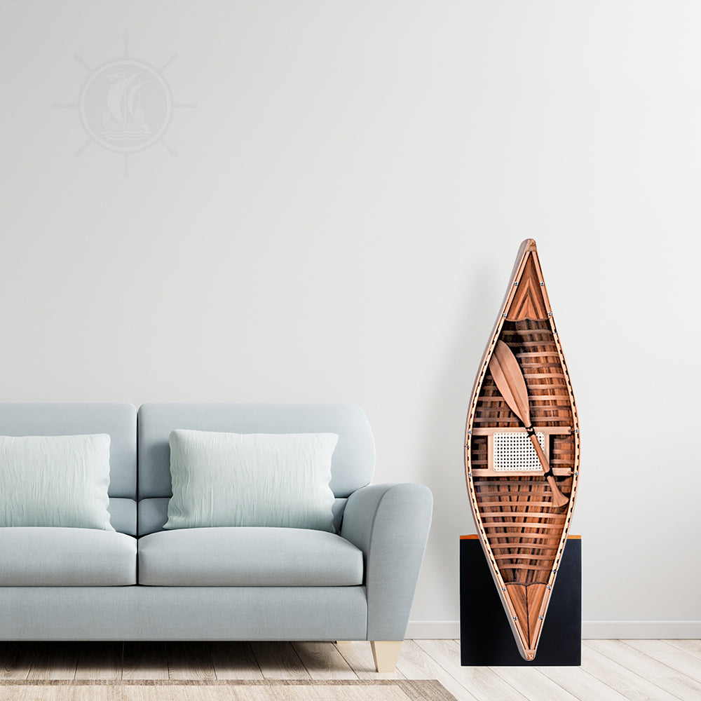 Wooden Canoe With Ribs 6 ft Display-Only