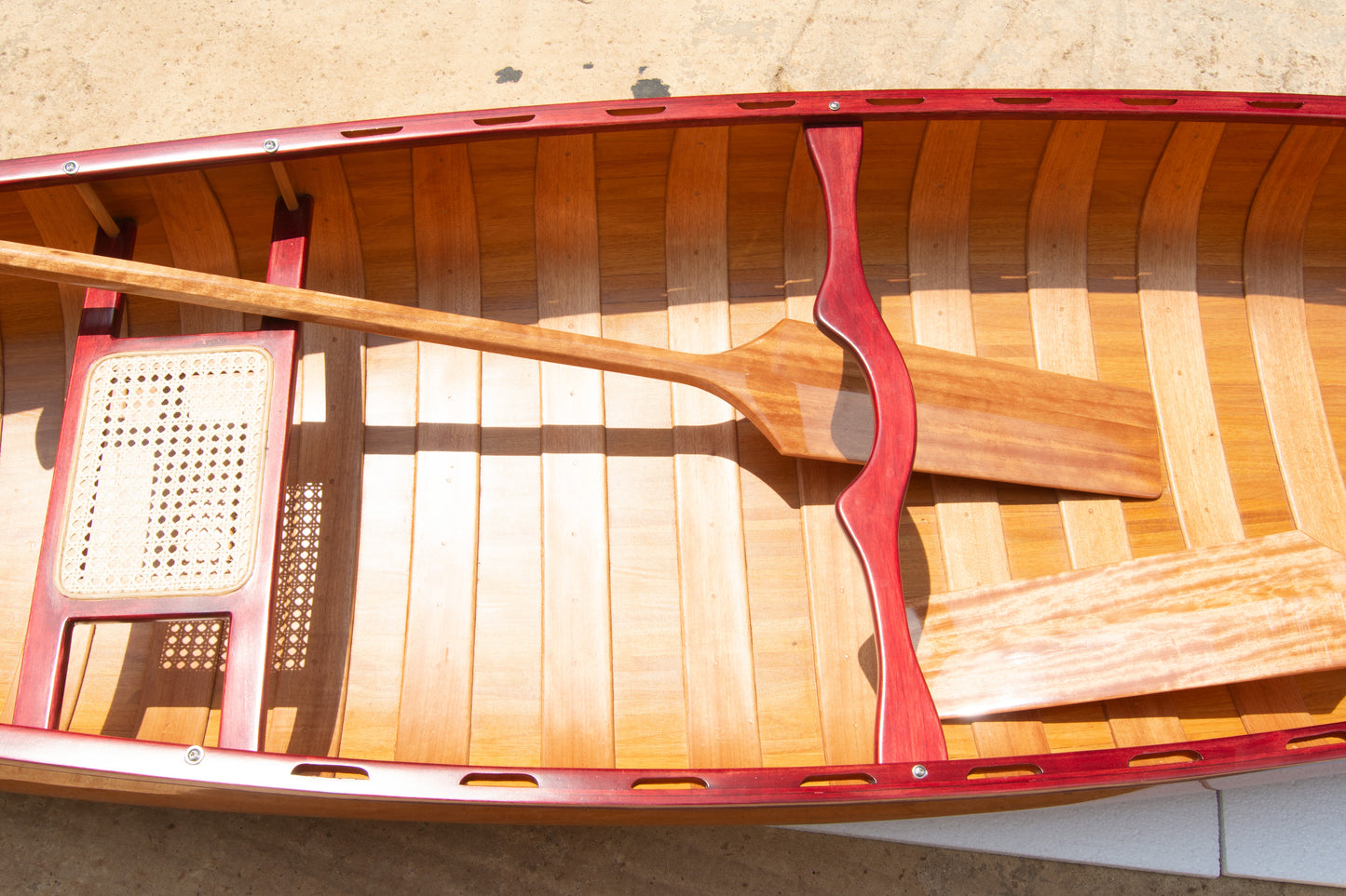 Wooden Canoe with Ribs 16 Mahogany