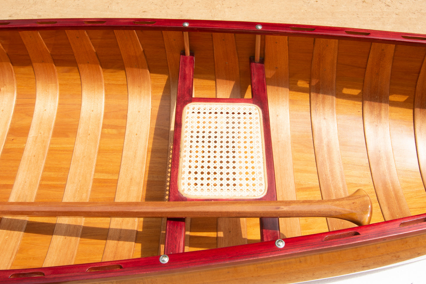 Wooden Canoe with Ribs 16 Mahogany