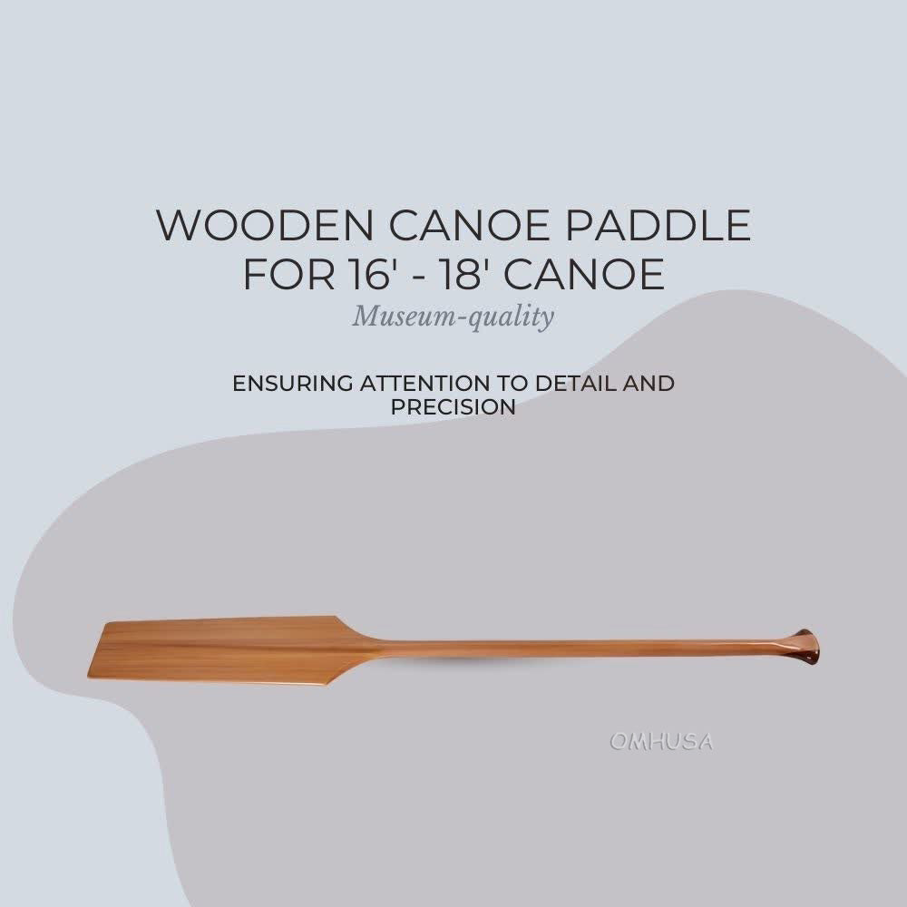 Wooden Canoe Paddle for 16' - 18' canoe |Handcrafted | Functional | Cedar Wood