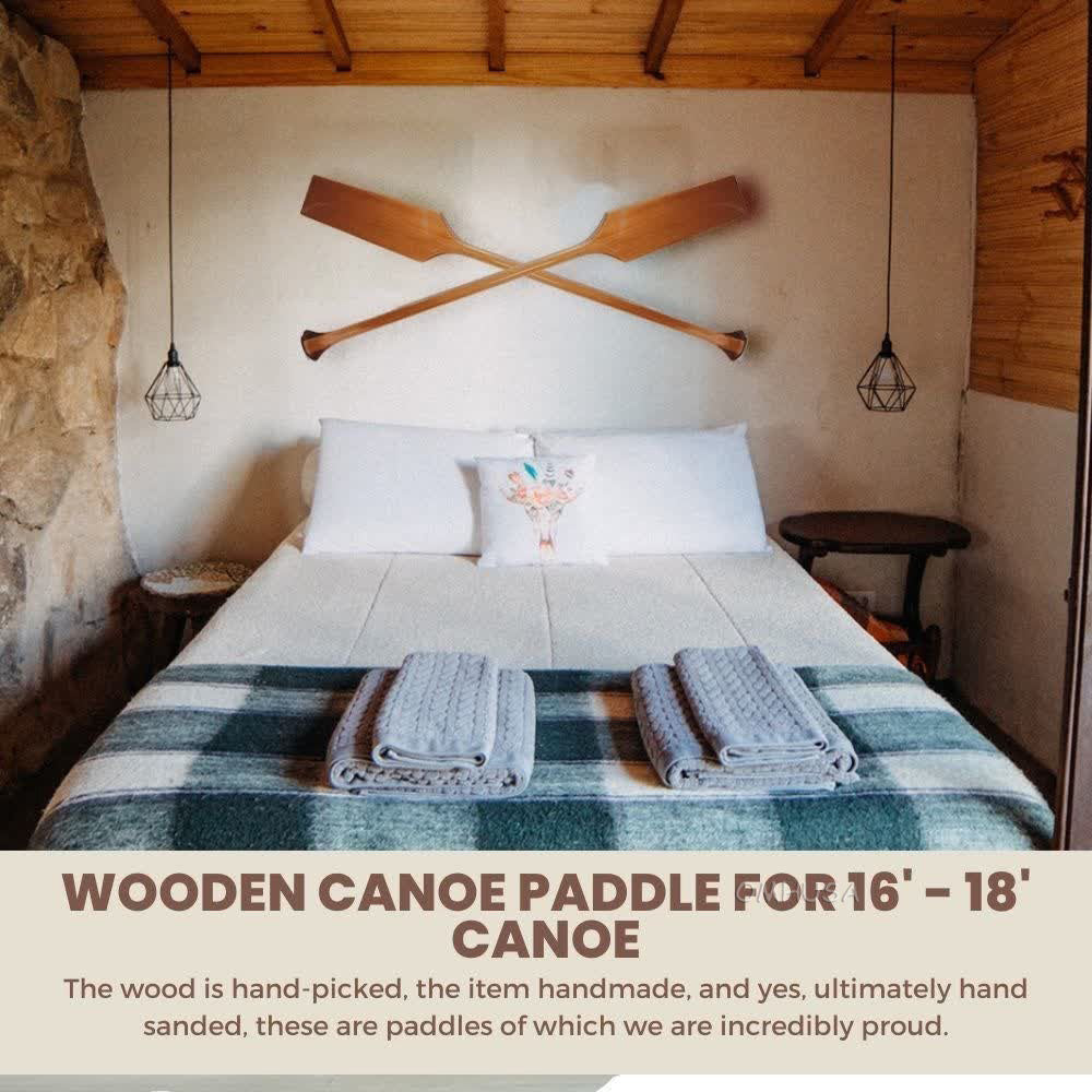Wooden Canoe Paddle for 16' - 18' canoe |Handcrafted | Functional | Cedar Wood