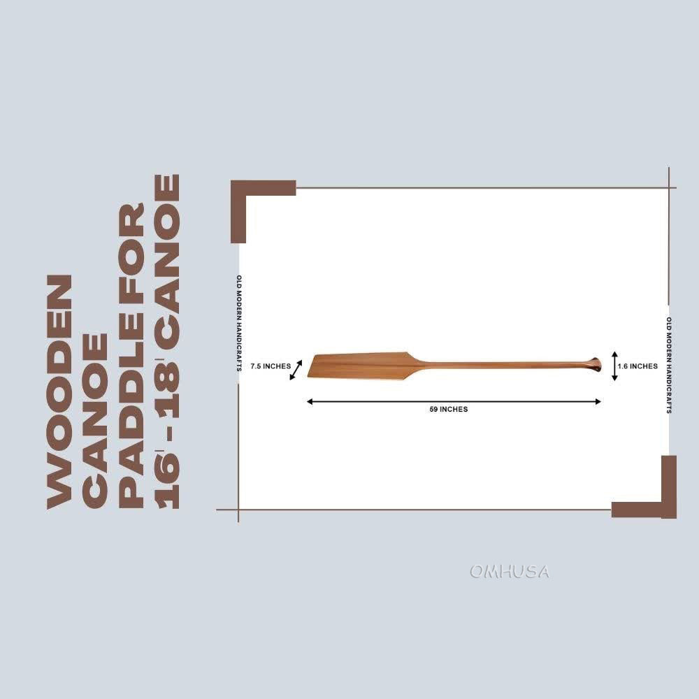 Wooden Canoe Paddle for 16' - 18' canoe |Handcrafted | Functional | Cedar Wood