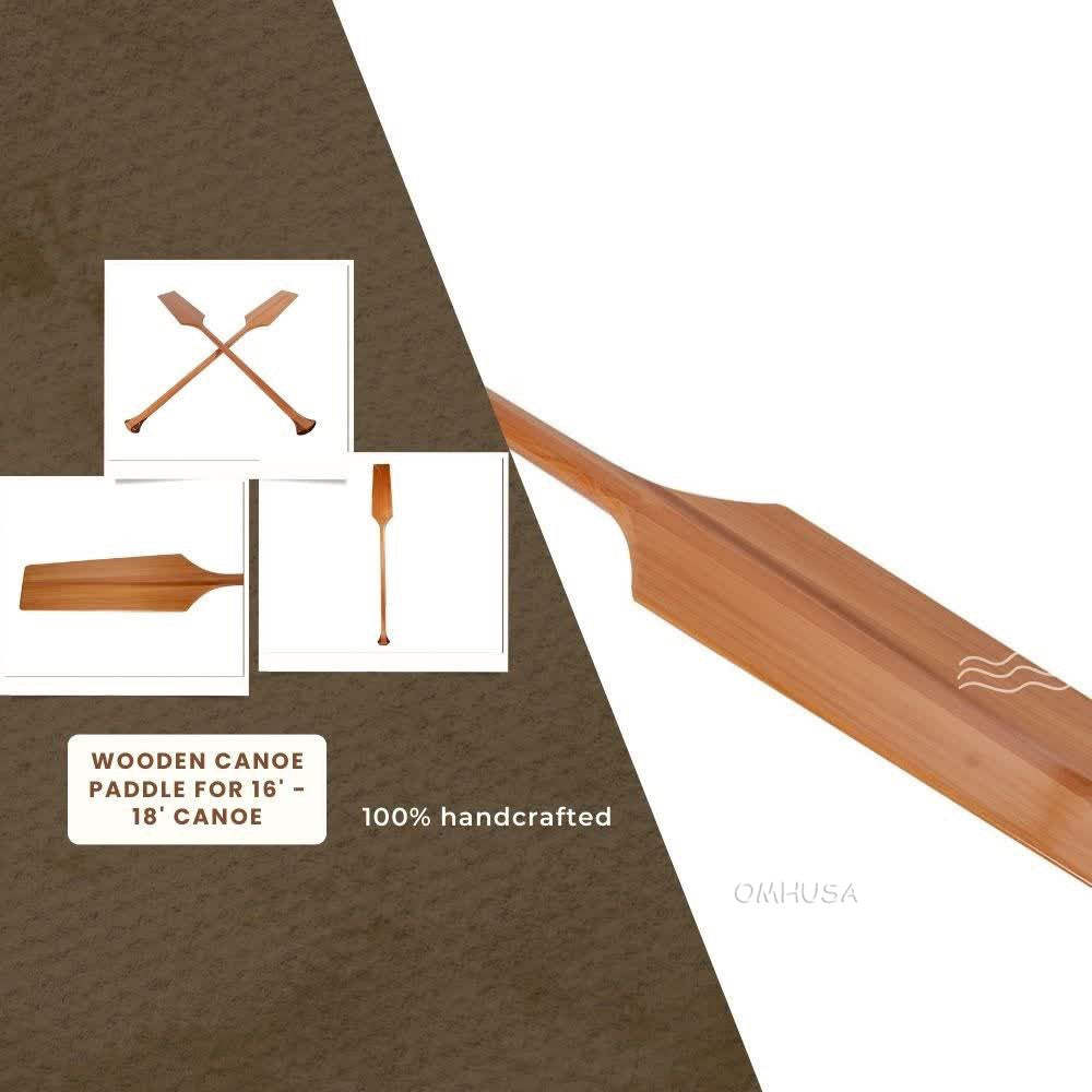 Wooden Canoe Paddle for 16' - 18' canoe |Handcrafted | Functional | Cedar Wood