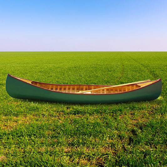 Green Canoe with Ribs Curved Bow