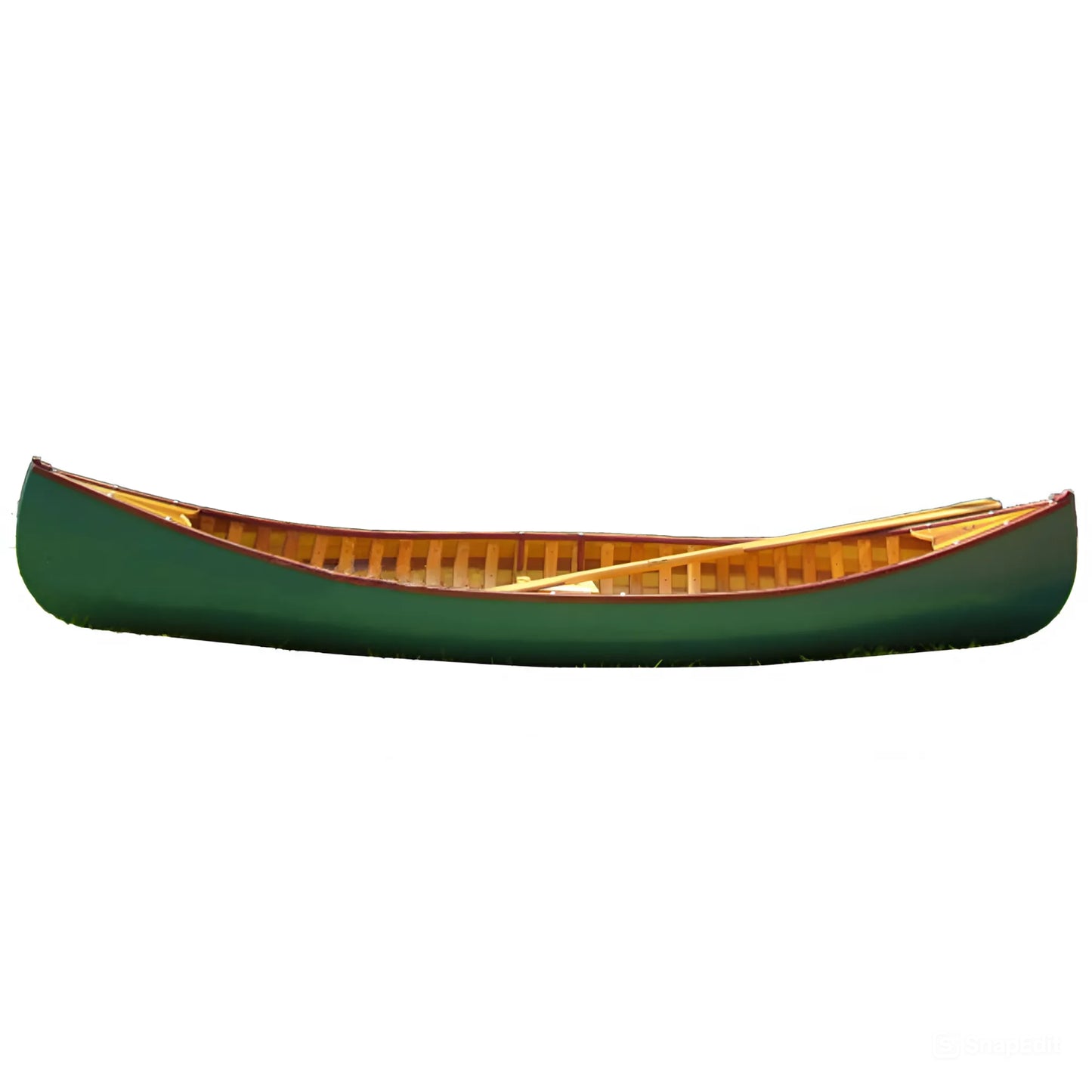 Green Canoe with Ribs Curved Bow