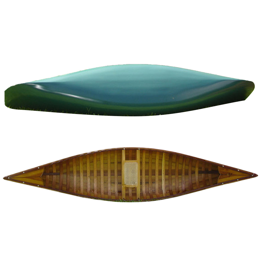 Green Canoe with Ribs Curved Bow