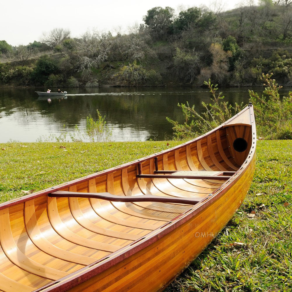 Wooden Canoe with Ribs Skeena 16 | Cedar strip canoe for sale