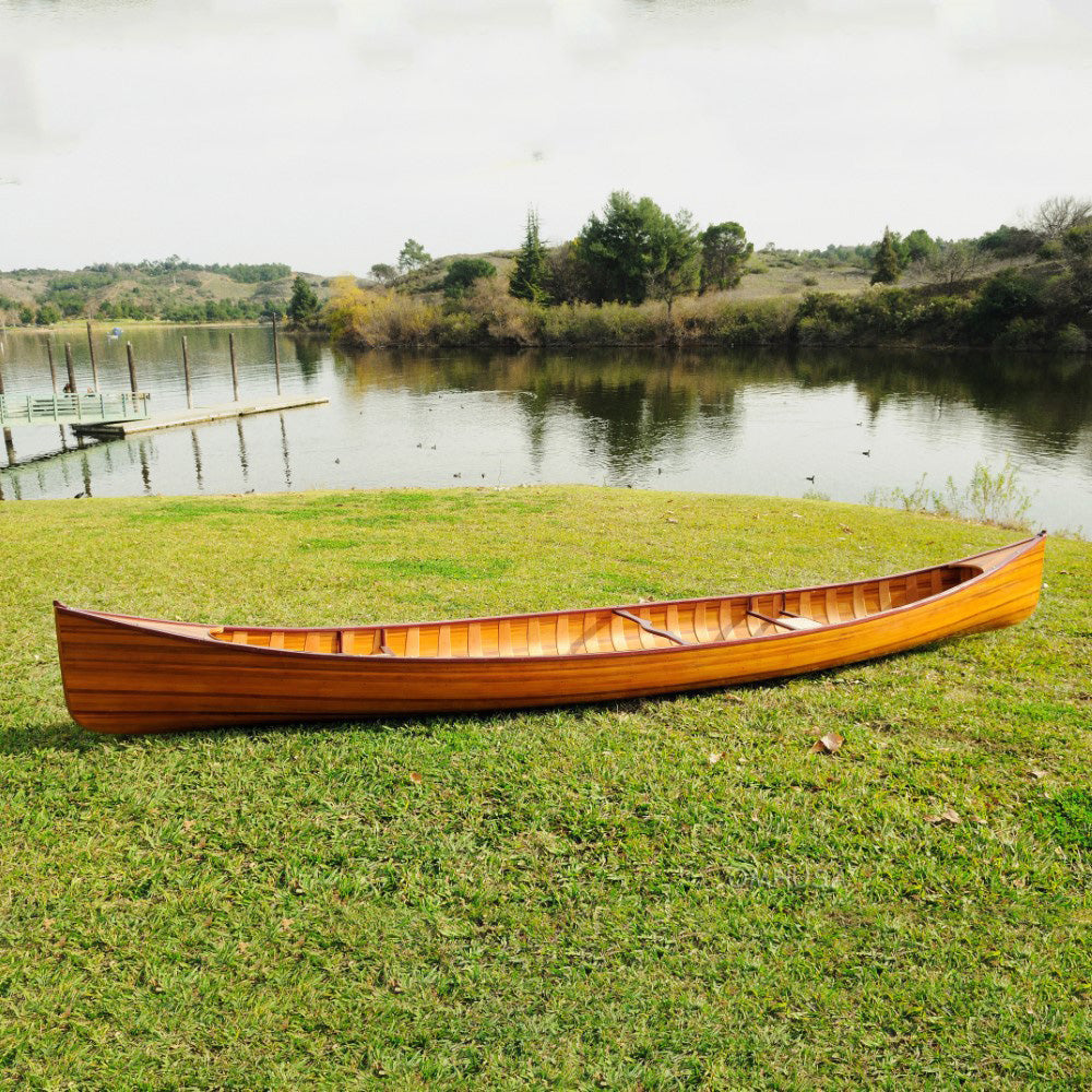 Wooden Canoe with Ribs Skeena 16 | Cedar strip canoe for sale