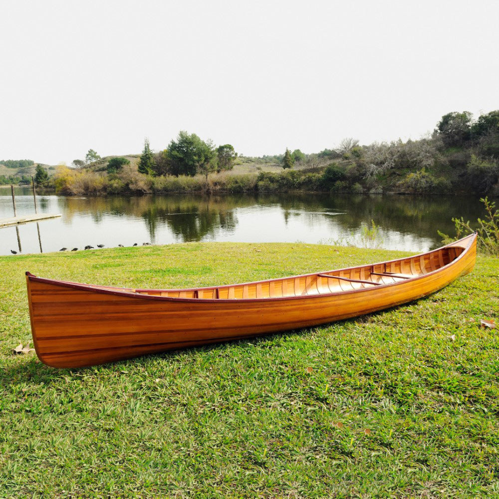Wooden Canoe with Ribs Skeena 16 | Cedar strip canoe for sale