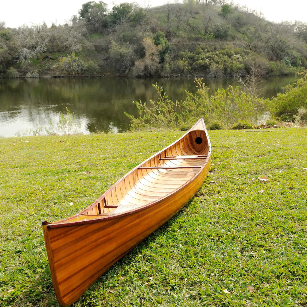 Wooden Canoe with Ribs Skeena 16 | Cedar strip canoe for sale