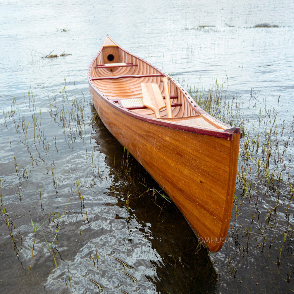 Wooden Canoe with Ribs Skeena 16 | Cedar strip canoe for sale