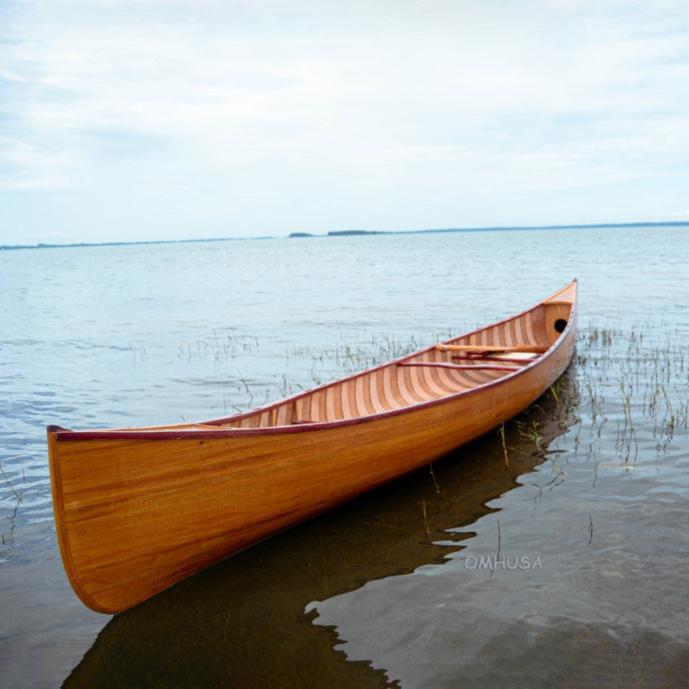 Wooden Canoe with Ribs Skeena 16 | Cedar strip canoe for sale