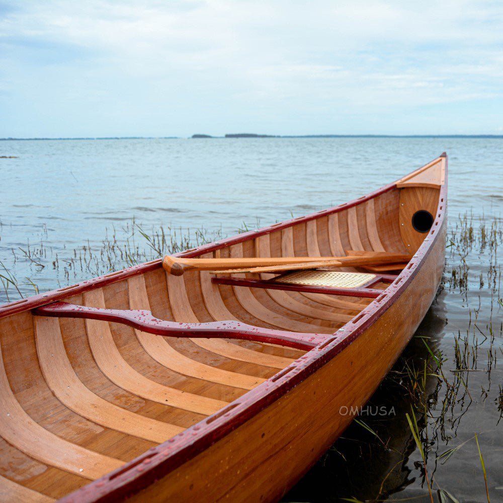 Wooden Canoe with Ribs Skeena 16 | Cedar strip canoe for sale