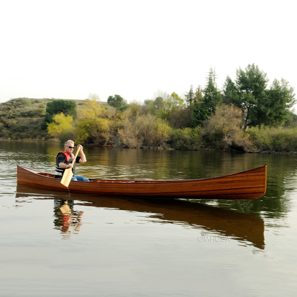 Wooden Canoe with Ribs Skeena 16 | Cedar strip canoe for sale