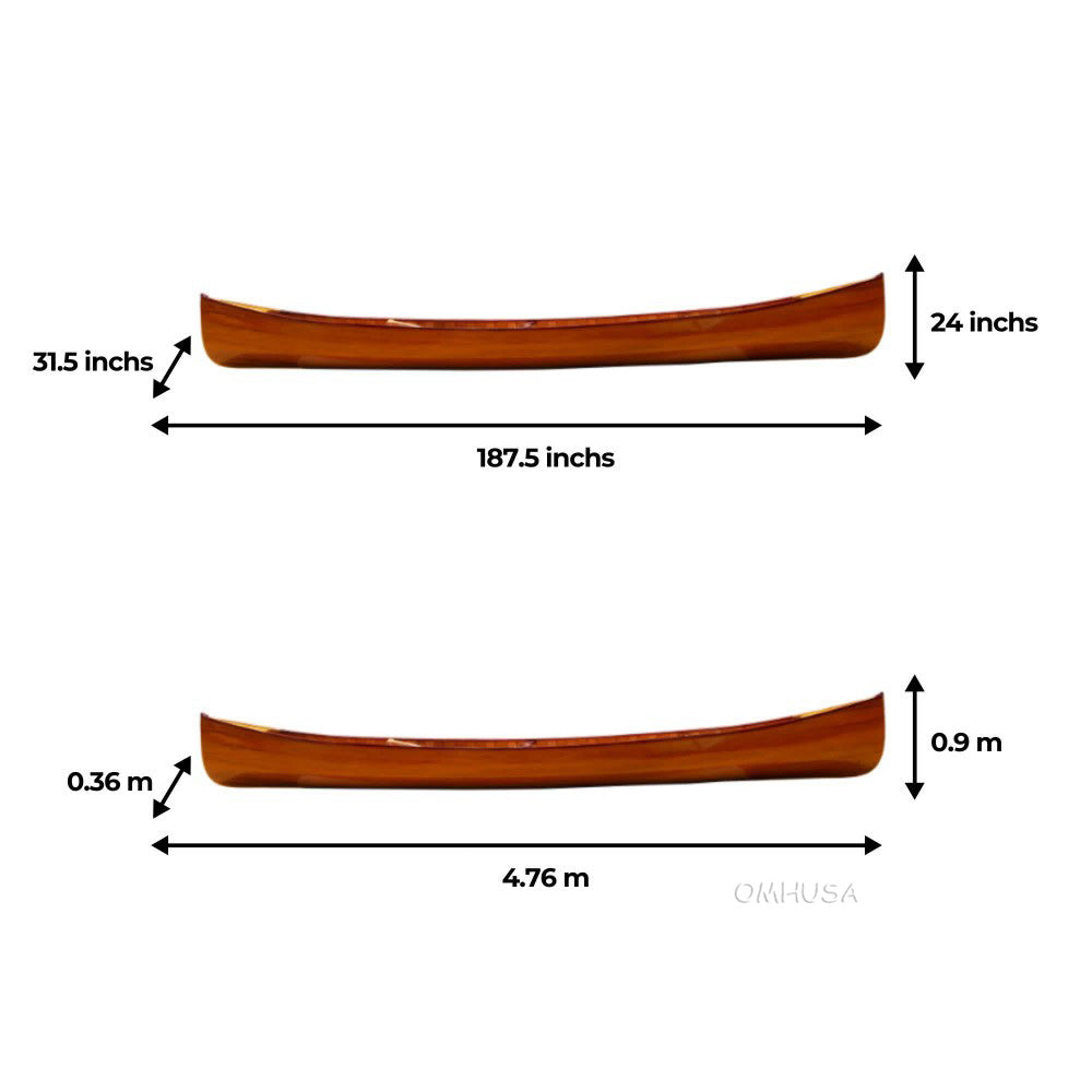 Wooden Canoe with Ribs Skeena 16 | Cedar strip canoe for sale