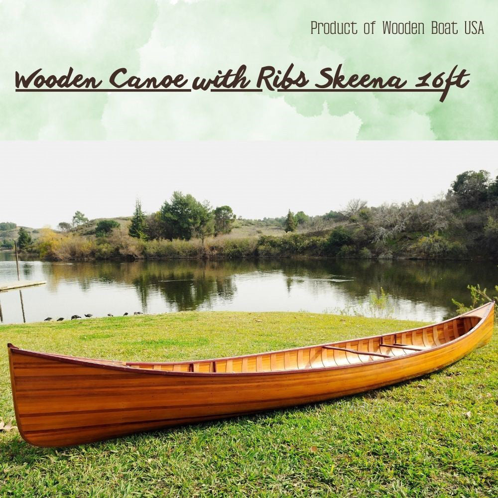 Wooden Canoe with Ribs Skeena 16 | Cedar strip canoe for sale