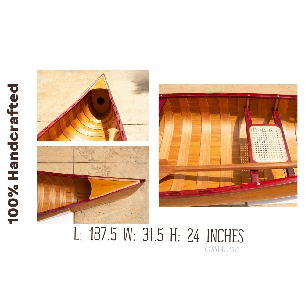 Wooden Canoe with Ribs Skeena 16 | Cedar strip canoe for sale