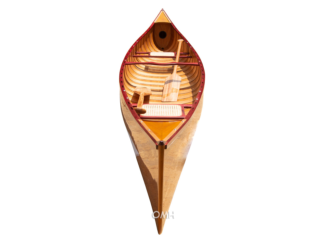 Wooden Canoe with Ribs 16 Mahogany