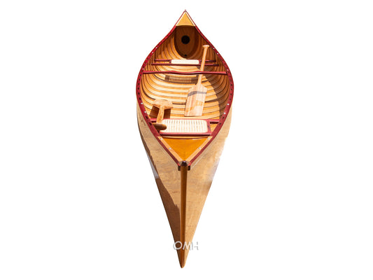 Wooden Canoe with Ribs 16 Mahogany