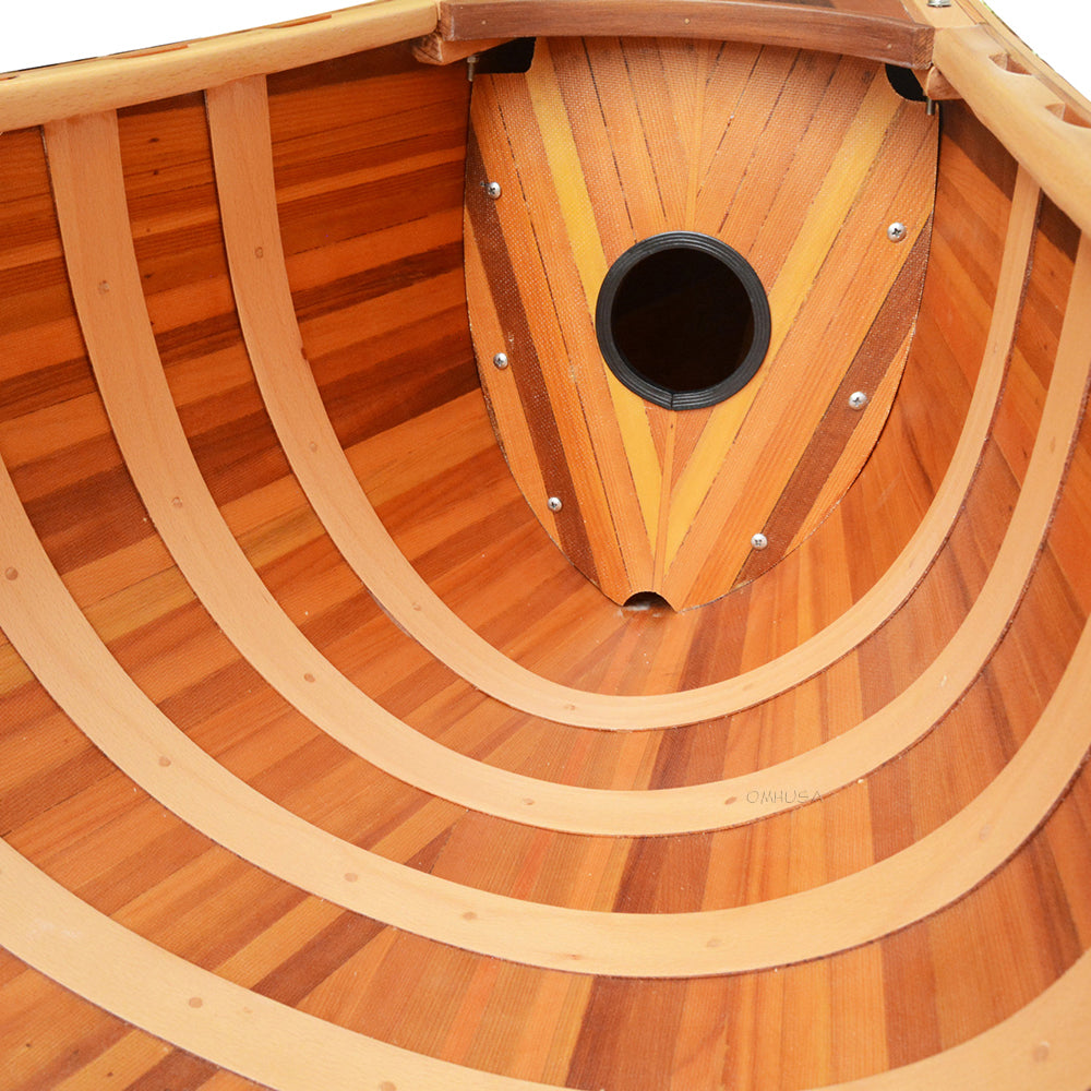 Wooden Canoe With Ribs Curved Bow Matte Finish 10 ft Display-Only