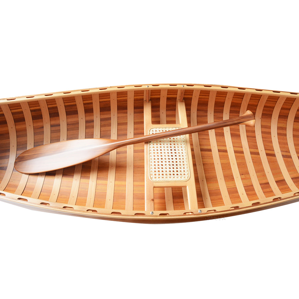 Wooden Canoe With Ribs Curved Bow Matte Finish 10 ft Display-Only