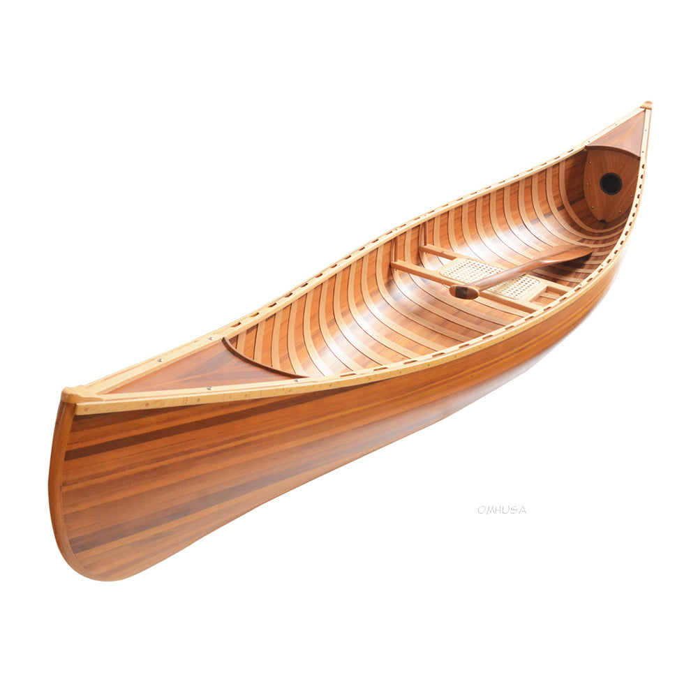 Wooden Canoe With Ribs Curved Bow Matte Finish 10 ft Display-Only