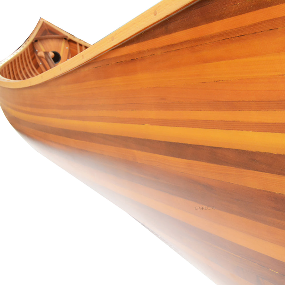 Wooden Canoe With Ribs Curved Bow Matte Finish 10 ft Display-Only