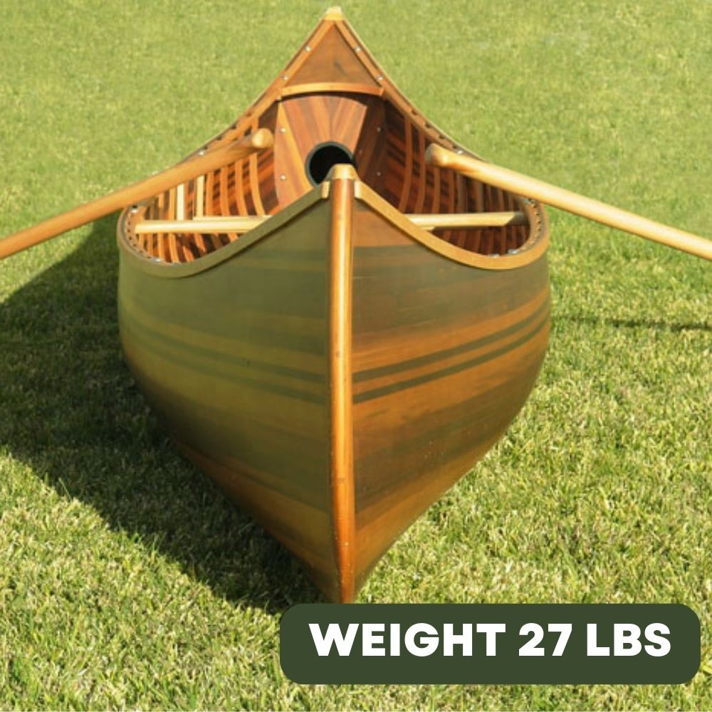 Wooden Canoe With Ribs Curved Bow Matte Finish 10 ft Display-Only