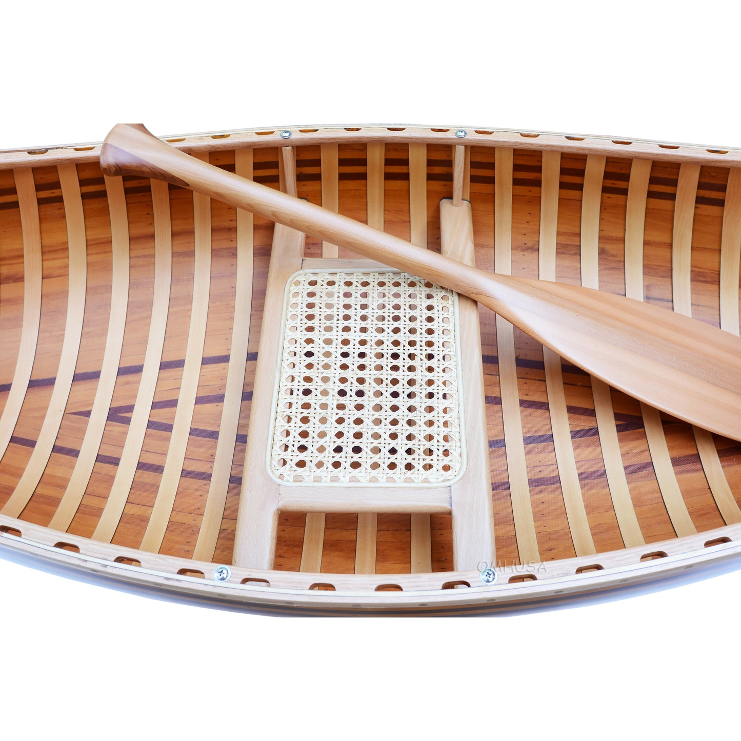 Wooden Canoe With Ribs Matte Finish 6 ft Display-Only