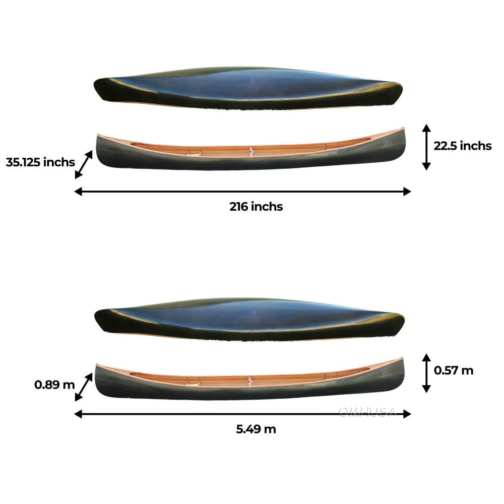 Skeena Canoe Dark Finish 18 | Cedar strip canoe for sale