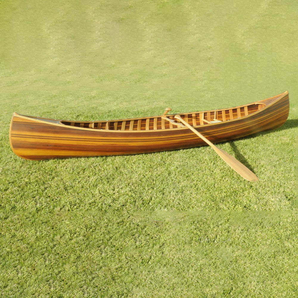 Wooden Canoe With Ribs Curved Bow Matte Finish 12 ft