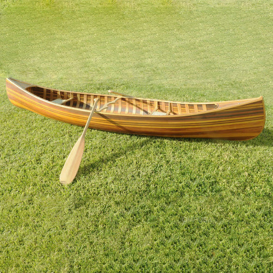 Wooden Canoe With Ribs Curved Bow Matte Finish 12 ft