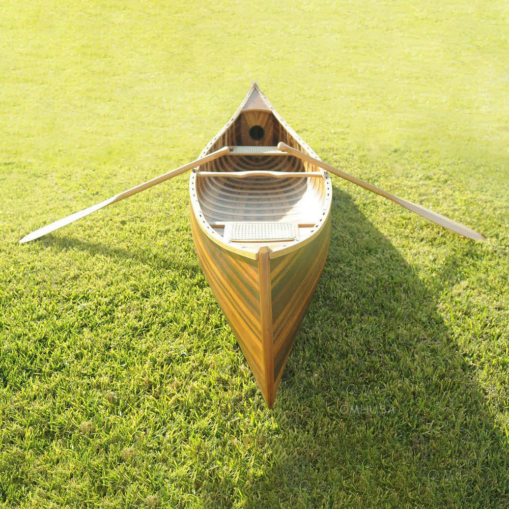 Wooden Canoe With Ribs Curved Bow Matte Finish 12 ft