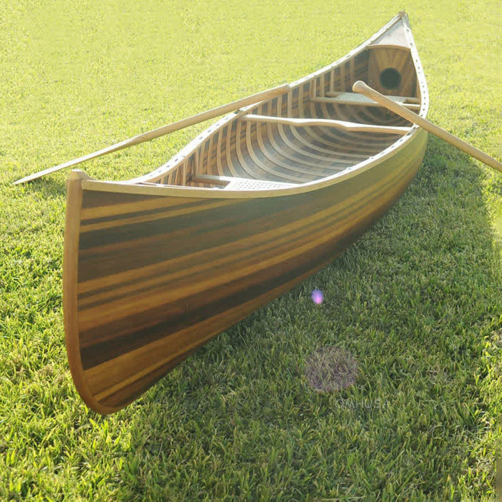 Wooden Canoe With Ribs Curved Bow Matte Finish 12 ft