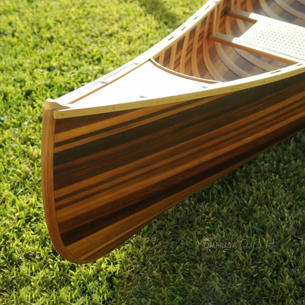 Wooden Canoe With Ribs Curved Bow Matte Finish 12 ft
