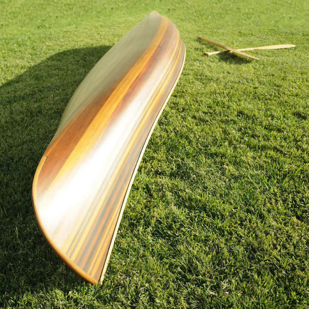 Wooden Canoe With Ribs Curved Bow Matte Finish 12 ft