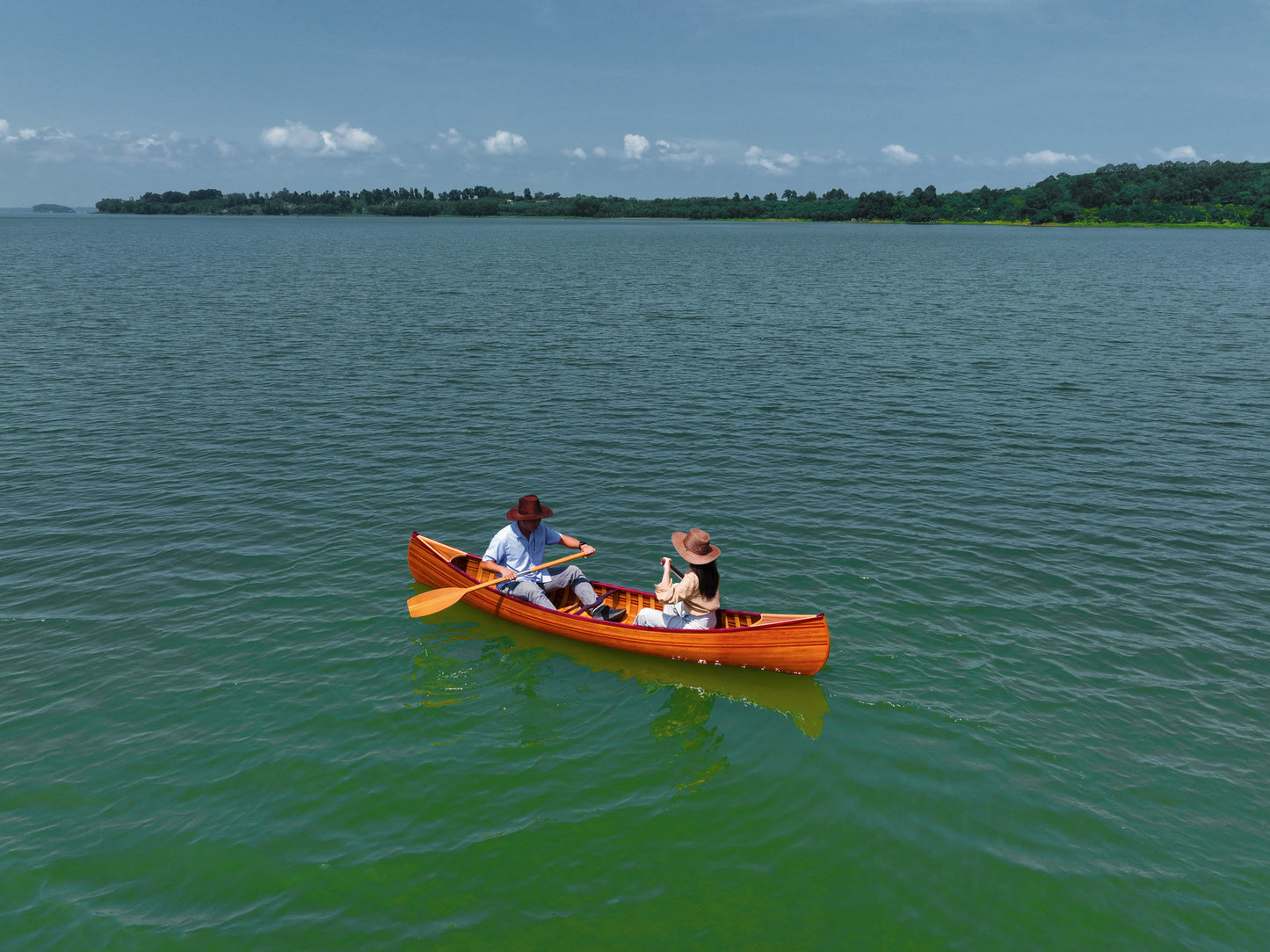 Wooden Canoe With Ribs Curved Bow Matte Finish 12 ft