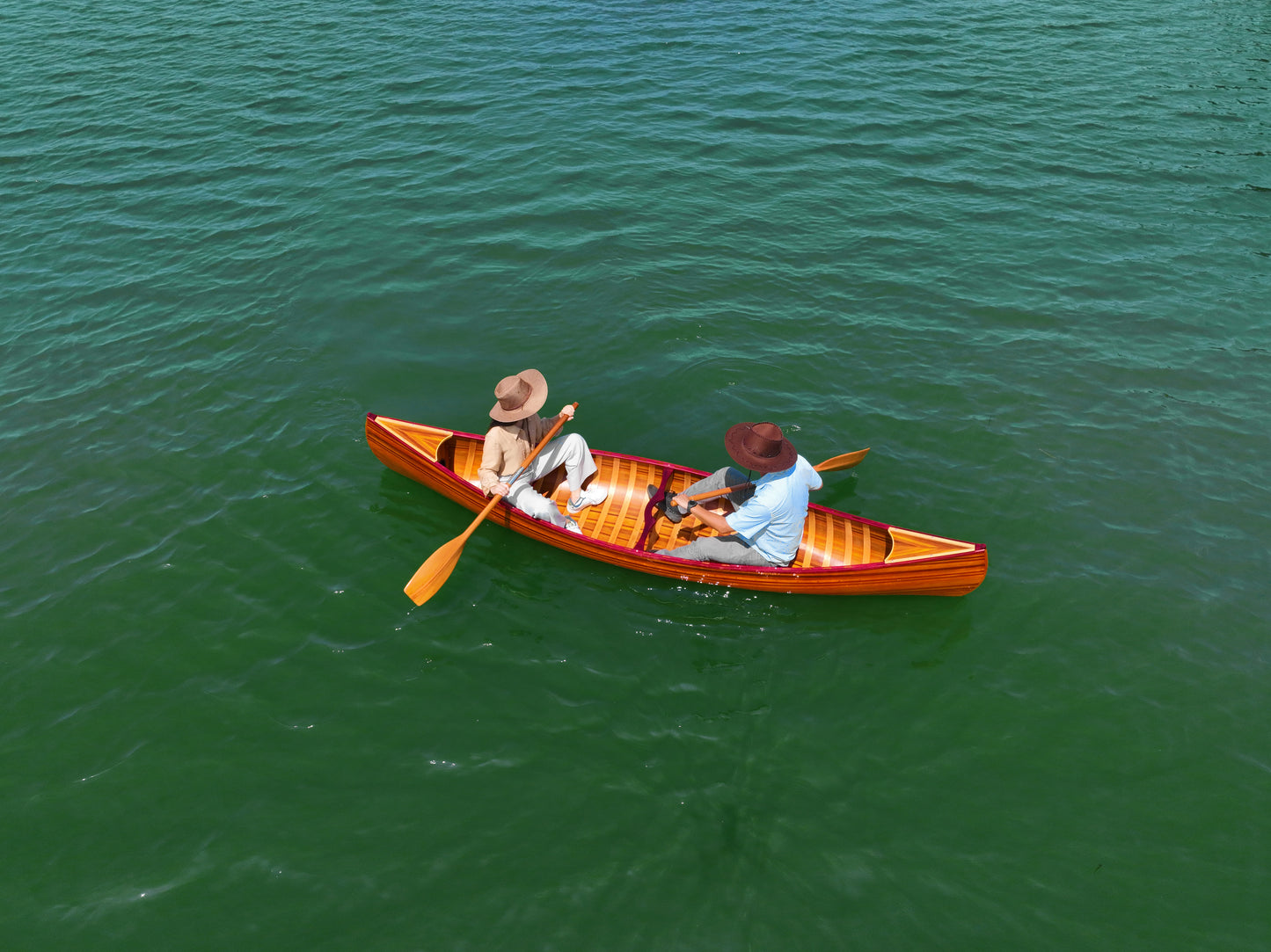 Wooden Canoe With Ribs Curved Bow Matte Finish 12 ft
