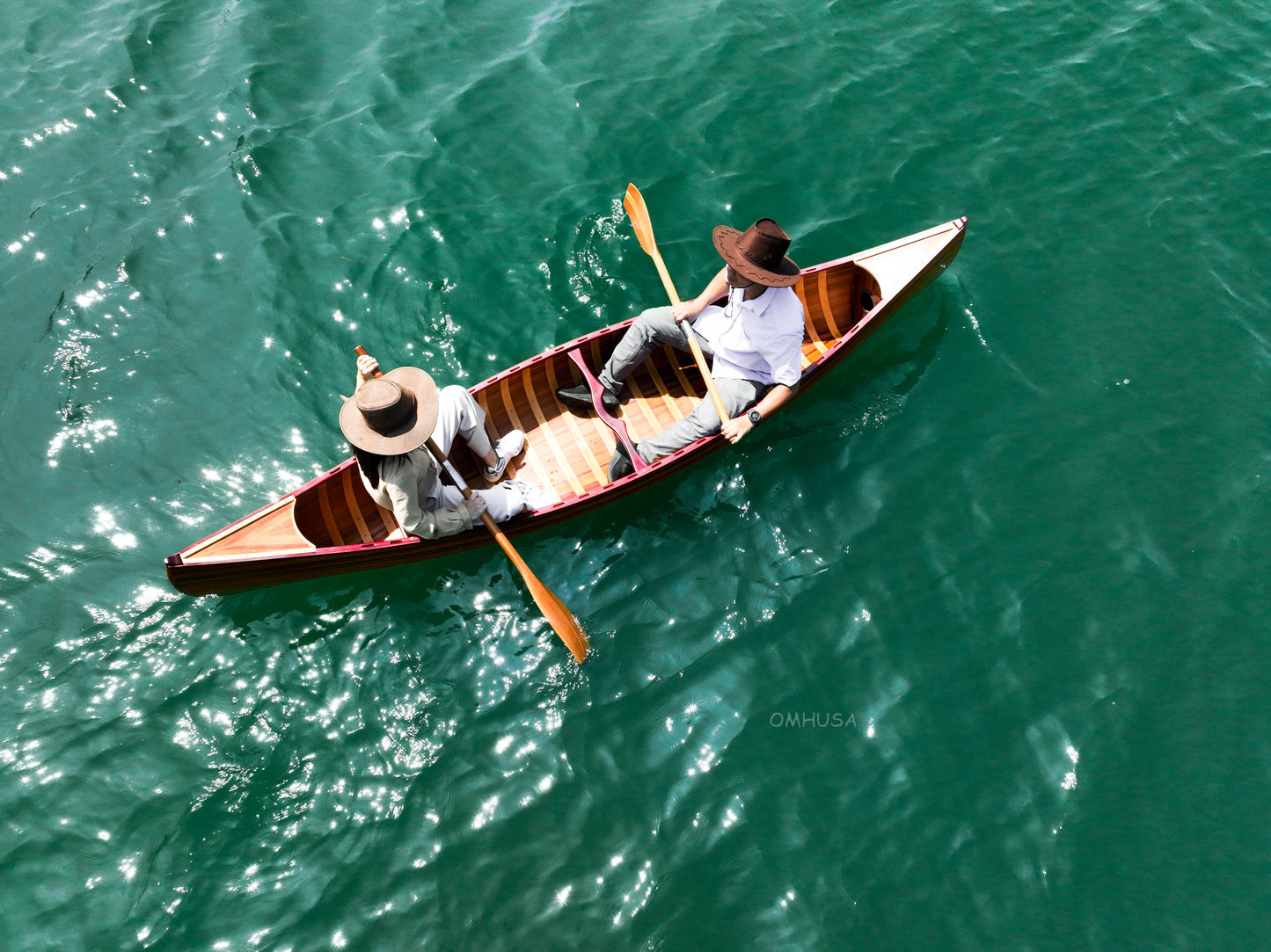 Wooden Canoe With Ribs Curved Bow Matte Finish 12 ft