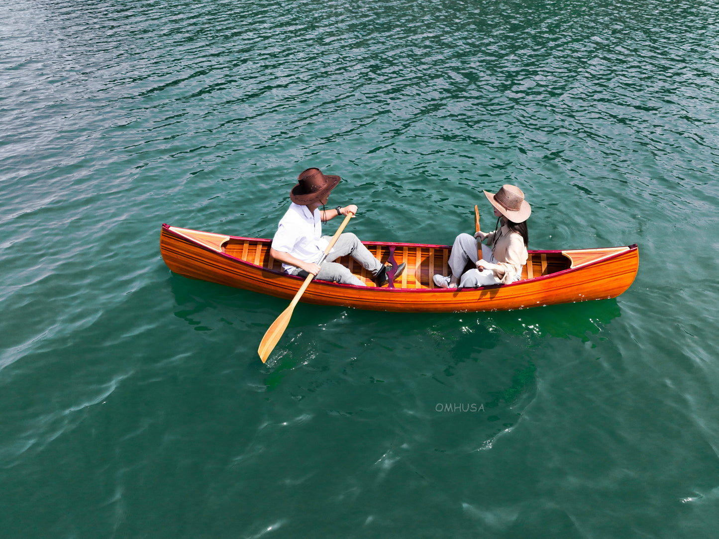 Wooden Canoe With Ribs Curved Bow Matte Finish 12 ft