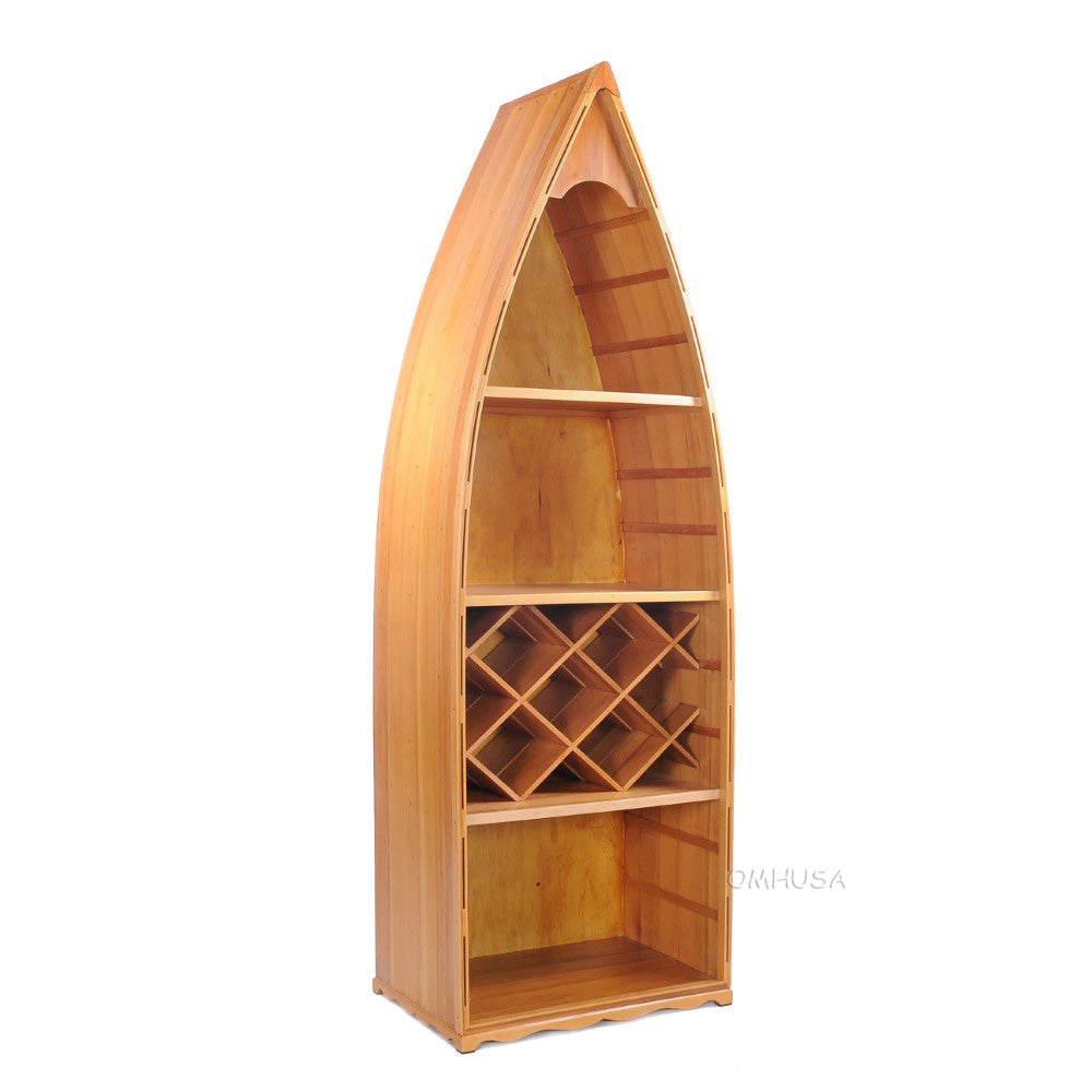 Wooden Canoe Wine Shelf