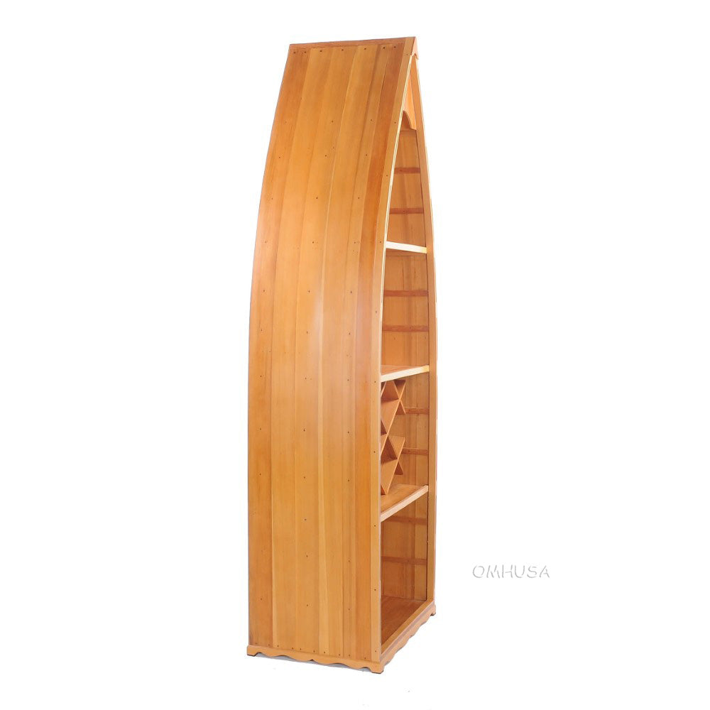 Wooden Canoe Wine Shelf