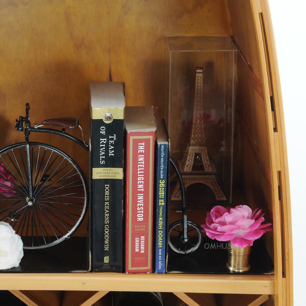 Wooden Canoe Wine Shelf