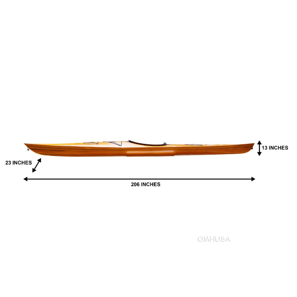 Wooden Kayak with arrows design 17 ft