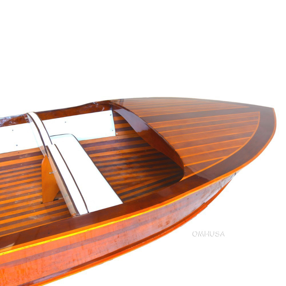 Chris Craft Design Classic Wooden Runabout Boat 14.5 Foot