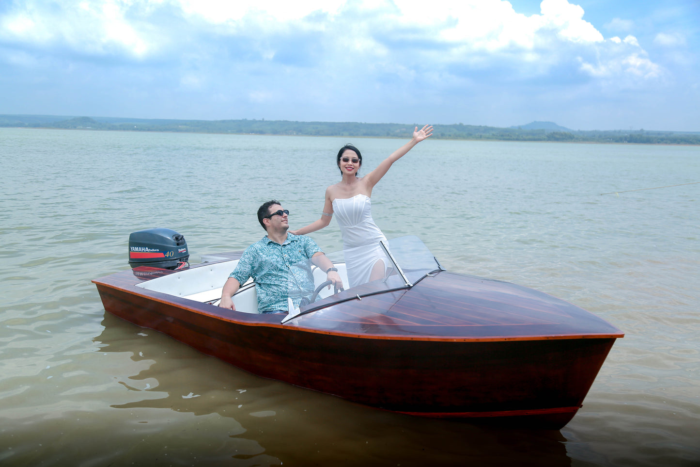 Chris Craft Design Classic Wooden Runabout Boat 14.5 Foot