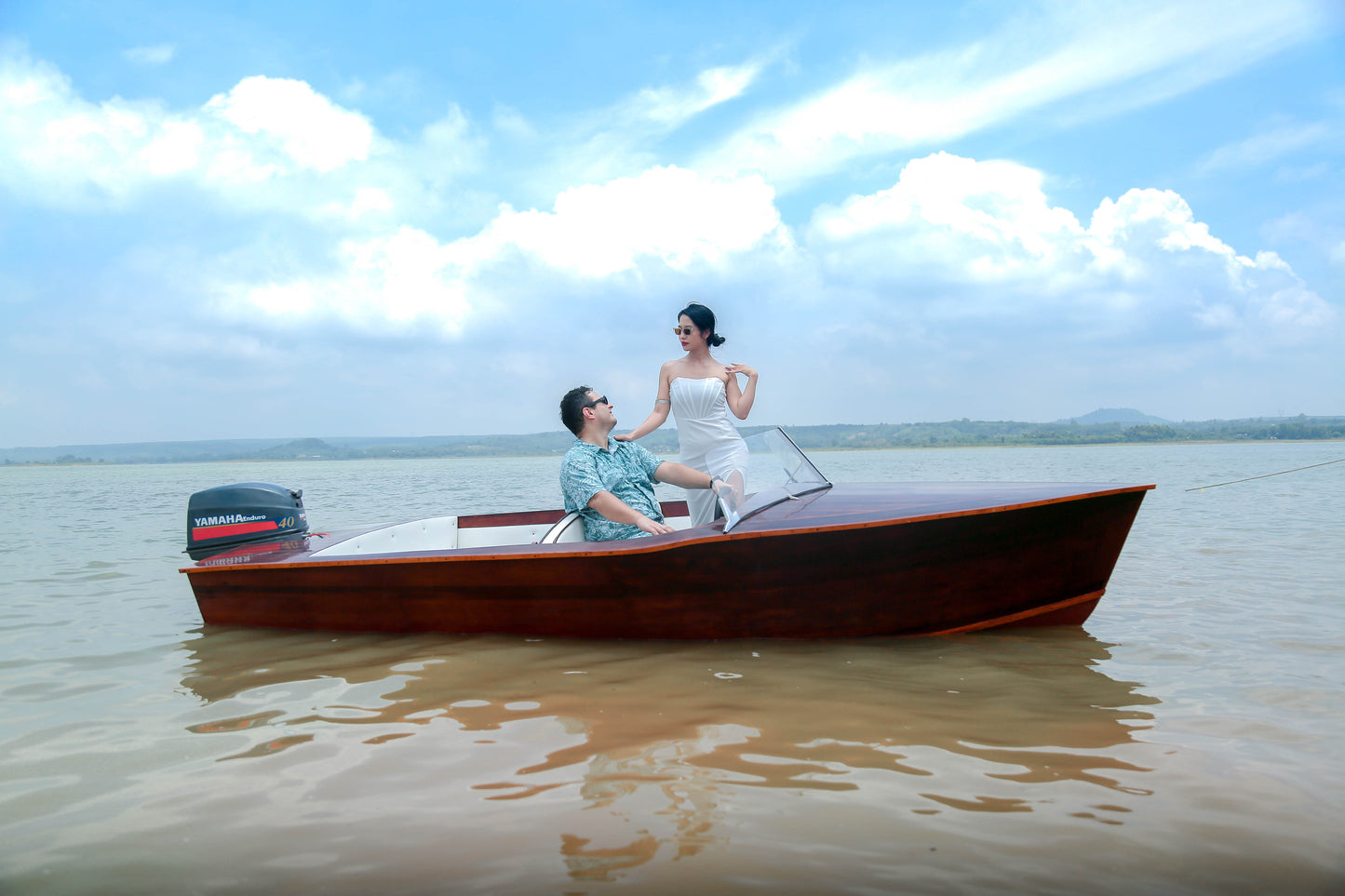 Chris Craft Design Classic Wooden Runabout Boat 14.5 Foot