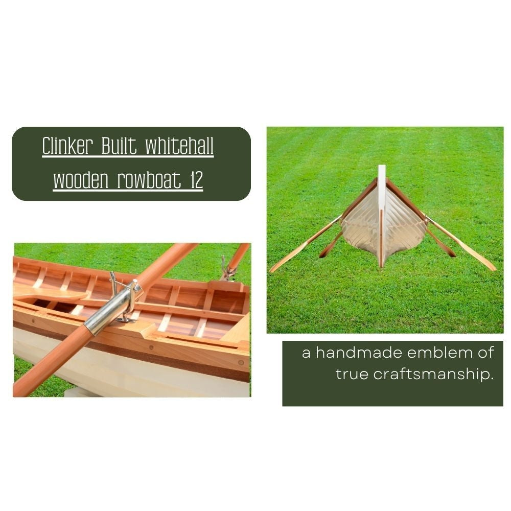12' Wooden Whitehall Rowboat with Gelcoat reinforcement