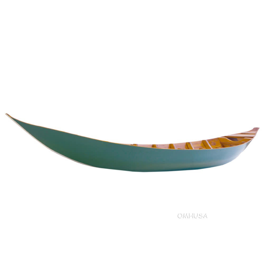 South East Asia Sampan Boat Teal Bottom