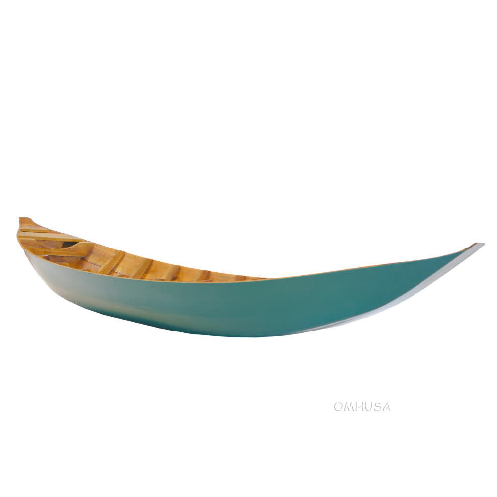 South East Asia Sampan Boat Teal Bottom